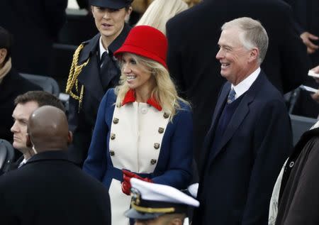 Counselor to the President Kellyanne Conway talks with former vice president Dan Quayle prior to the inauguration of Donald Trump as the 45th president of the United States at the U.S. Capitol in Washington, U.S., January 20, 2017. REUTERS/Kevin Lamarque