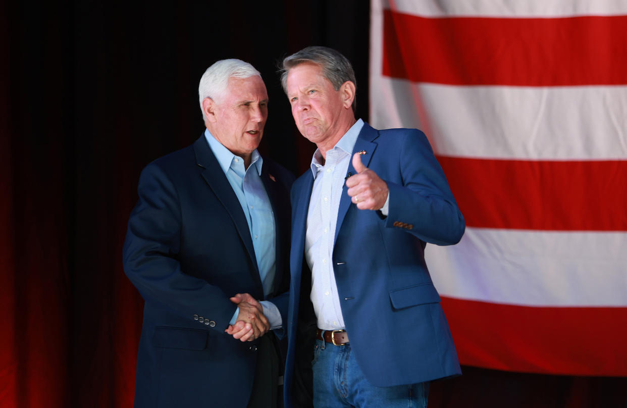 Image: Former VP Pence Joins Brian Kemp At Rally On Eve Of Georgia Primary (Joe Raedle / Getty Images)