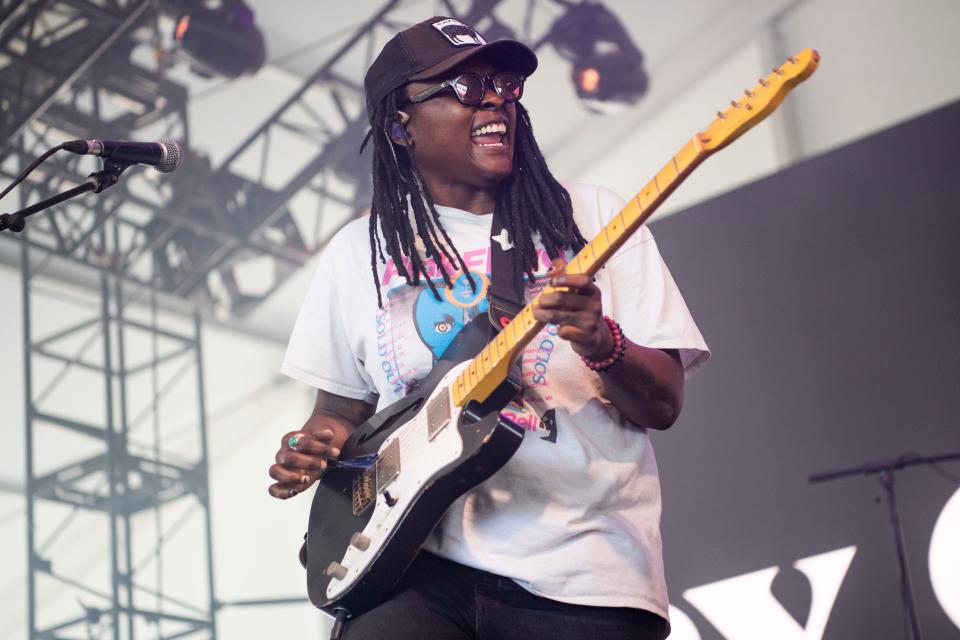 Joy Oladokun performs at That Tent during the Bonnaroo Music and Arts Festival held in Manchester, Tenn., on Saturday, June 18, 2022.