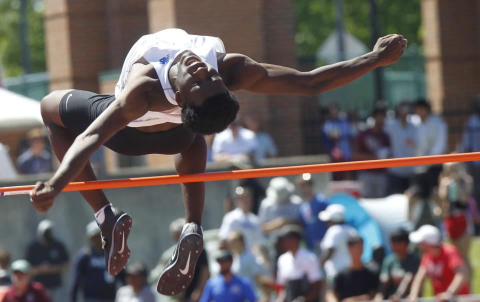 Olentangy Orange's Joel Addo won the high jump at the Division I State Track and Field Championship at Jesse Owens Memorial Stadium on June 4.