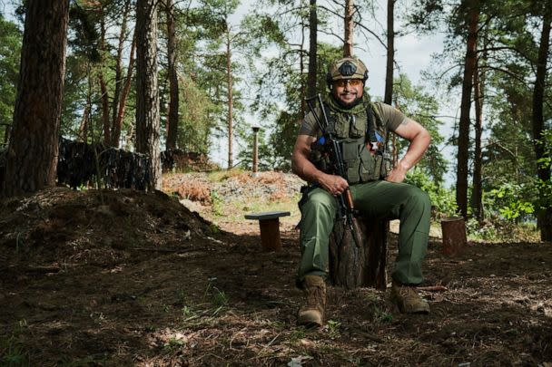 PHOTO: Jalal Noory, an Afghan refugee in Ukraine who serves in the Ukrainian armed forces, seen here in Kyiv region in July 2022. (Jalal Noory)