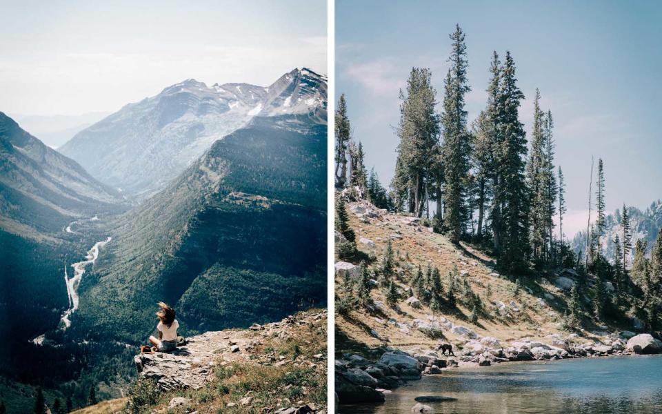 Glacier National Park (left) and Grand Teton National Park (right)