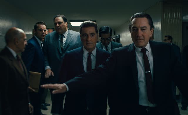 Netflix Al Pacino (center) and Robert De Niro (right) in 'The Irishman,' 2019