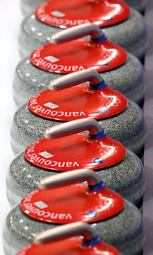 Curling stones are made of blue hone granite from Ailsa Craig off the Scotland coast