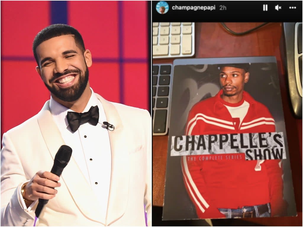 Drake’s friend returns singer’s prized Dave Chappelle boxset after 15 years (Getty/Instagram @champagnepapi)