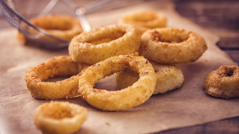 onion rings on table