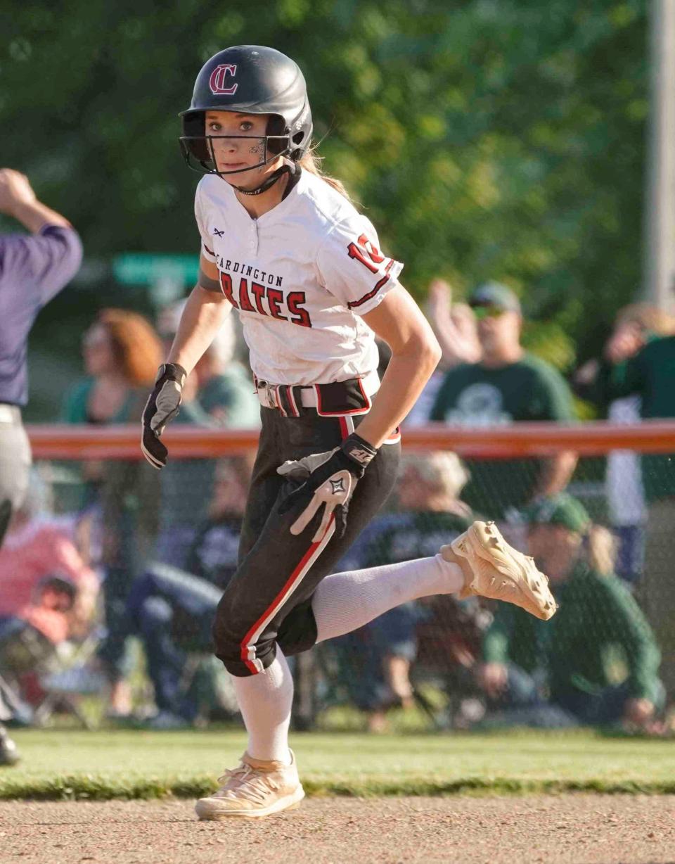 Cardington ripped Tinora 29-4 in a Division III regional semifinal softball game at Elida Tuesday. The Pirates return for Friday's final at 5 p.m.