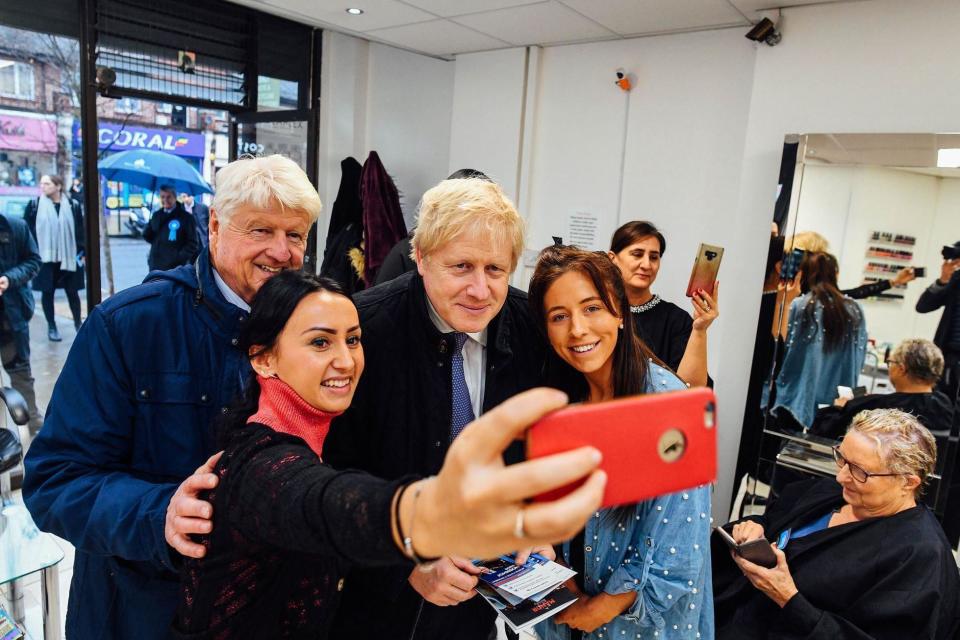 Boris Johnson campaigning in Uxbridge