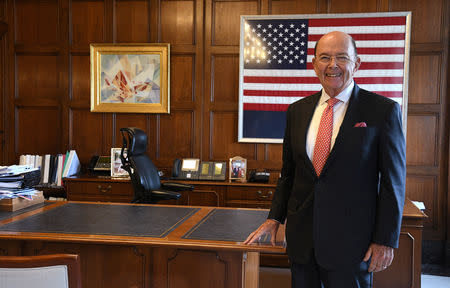 U.S. Secretary of Commerce Wilbur Ross poses in his office during an interview with Reuters at the U.S. Department of Commerce building in Washington, U.S., October 5, 2018. REUTERS/Mary F. Calvert