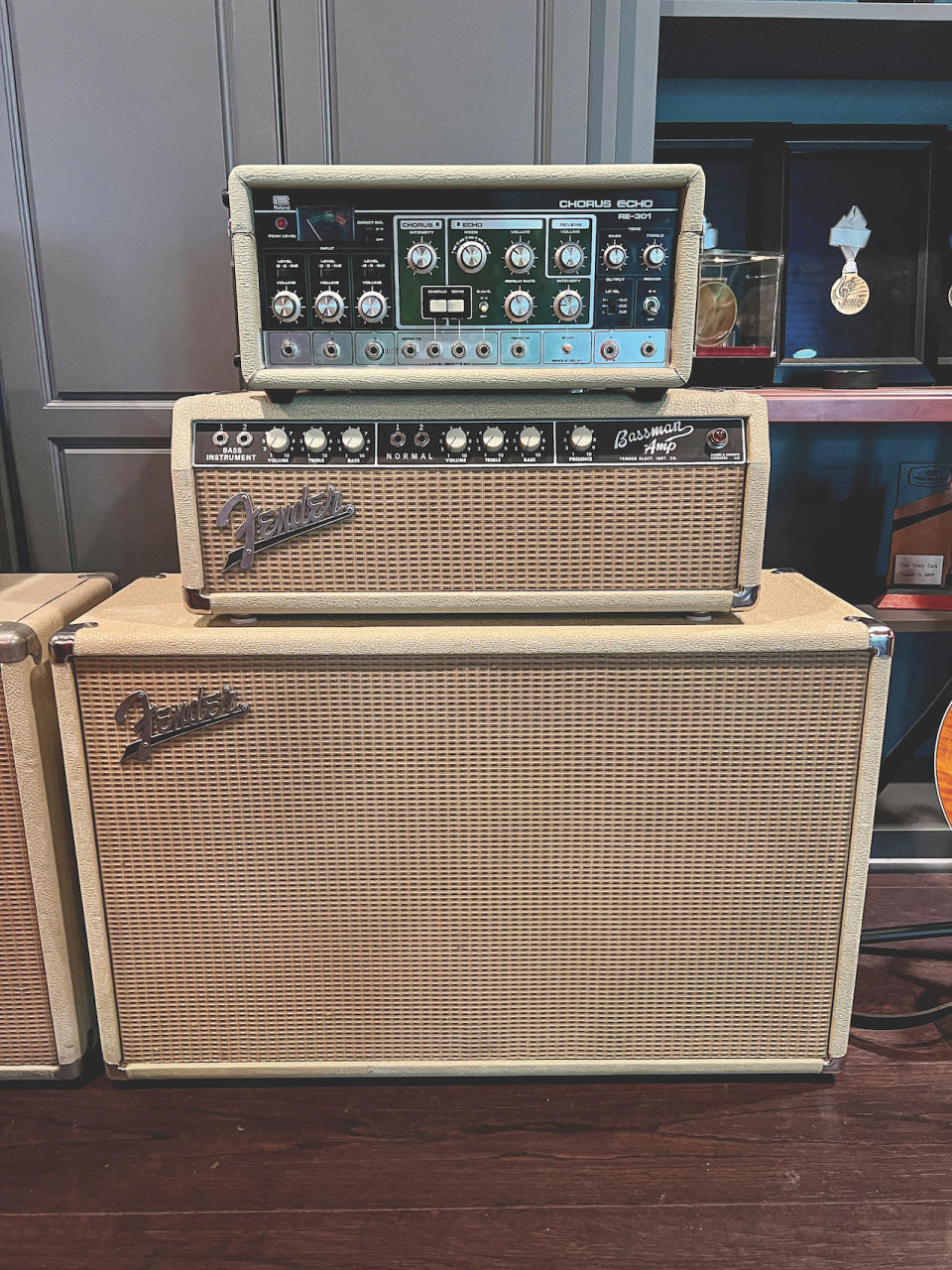 1963 Fender Bassman amp and Roland Space Echo