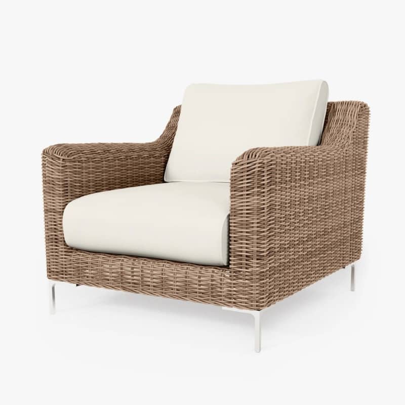 Brown Wicker Outdoor Armchair