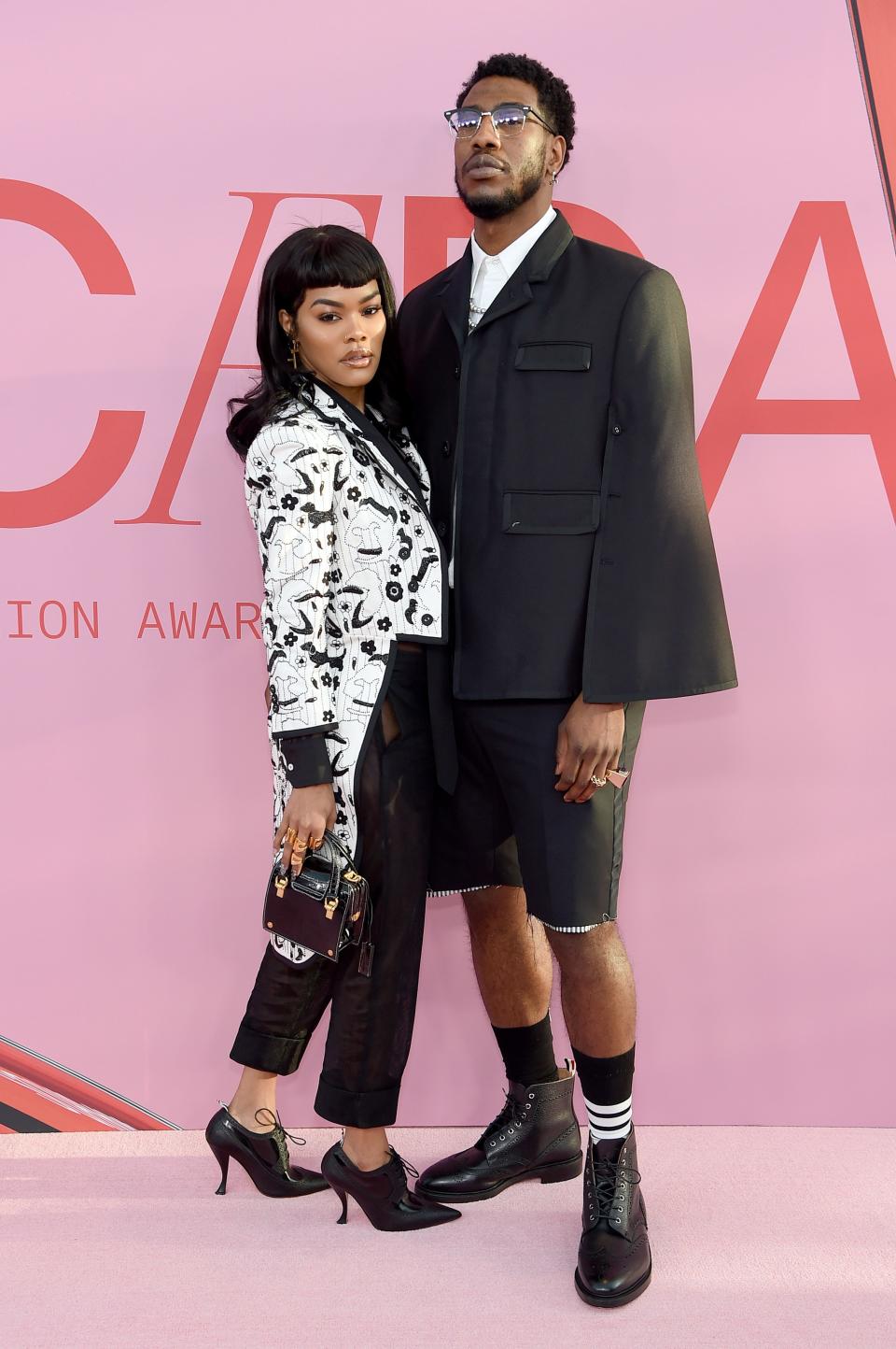 <h1 class="title">Teyana Taylor in Thom Browne and Iman Shumpert</h1><cite class="credit">Photo: Getty Images</cite>