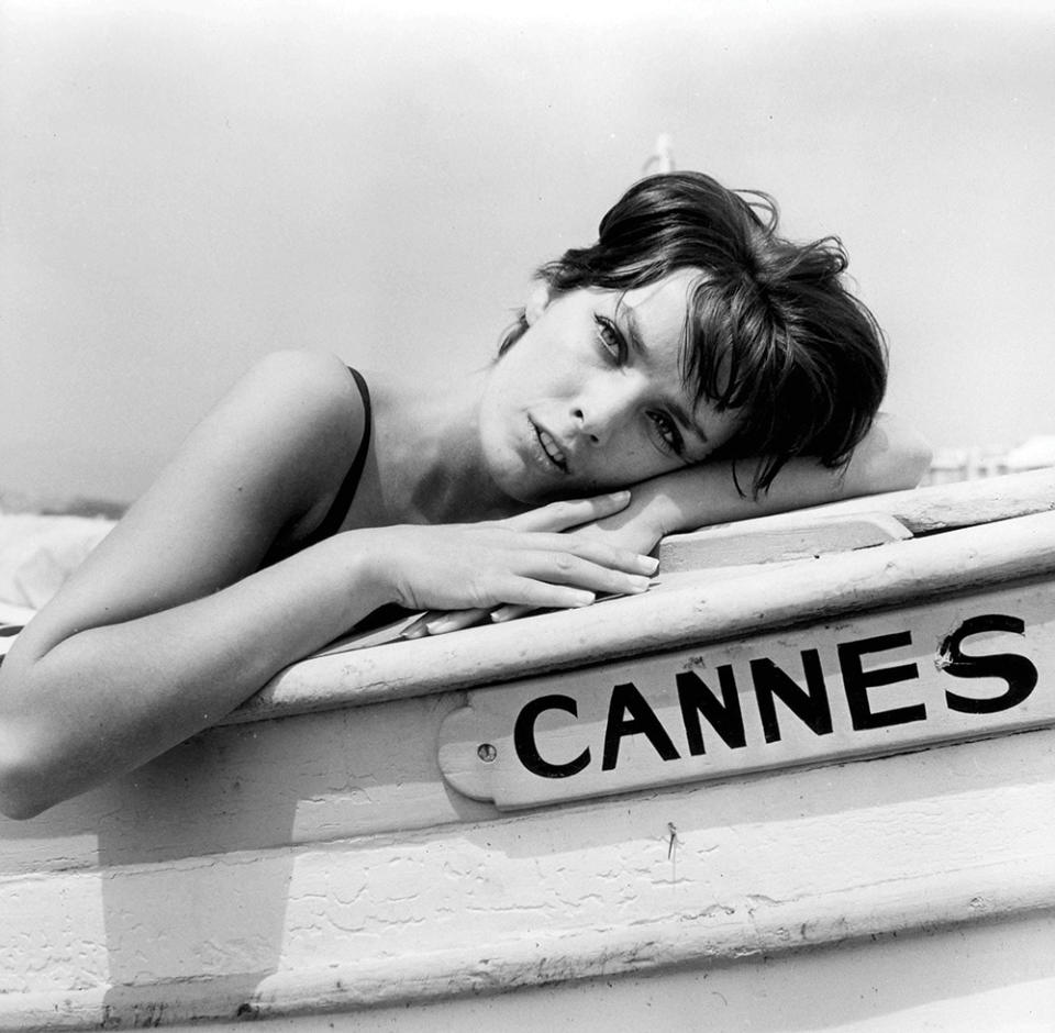 French singer Marie Laforet in a dreamy moment at the Cannes Festival in 1960.