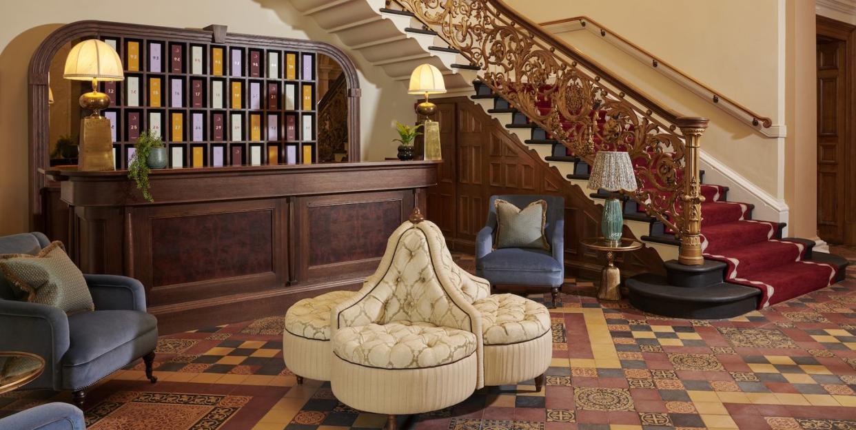 the lobby at gleneagles townhouse in edinburgh