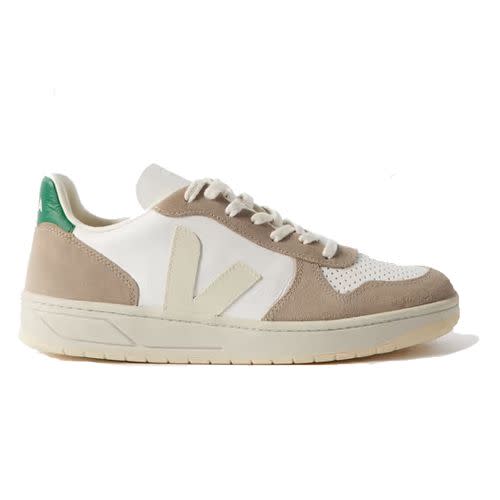 <p><a class="link " href="https://www.mrporter.com/en-gb/mens/product/veja/shoes/low-top-sneakers/v-10-suede-and-leather-sneakers/43769801097796573" rel="nofollow noopener" target="_blank" data-ylk="slk:SHOP;elm:context_link;itc:0;sec:content-canvas">SHOP</a></p><p>Chrome-free leather and suede are placed upon Amazonian rubber to form this foolproof piece of footgear released as part of Veja’s AW22 collection.</p><p>£135; <a href="https://www.mrporter.com/en-gb/mens/product/veja/shoes/low-top-sneakers/v-10-suede-and-leather-sneakers/43769801097796573" rel="nofollow noopener" target="_blank" data-ylk="slk:mrporter.com;elm:context_link;itc:0;sec:content-canvas" class="link ">mrporter.com</a></p>