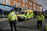 <p>Police and an ambulance stand near Parsons Green subway station in London, Friday, Sept. 15, 2017. (Photo: Frank Augstein/AP) </p>