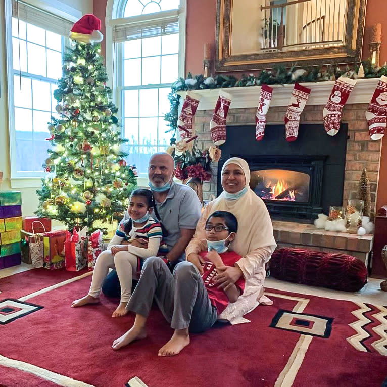 The Iqbal family celebrate Christmas together in their upstate New York home, Dec. 25, 2020. (Courtesy Aena Iqbal)