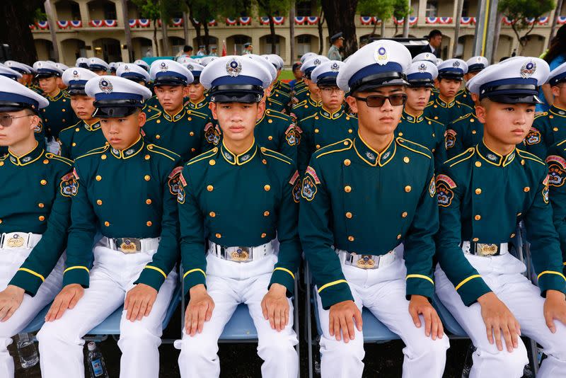 Cadets from various miltary schools participate in the 100th anniversary celebrations of Republic of China Military Academy in Kaohsiung