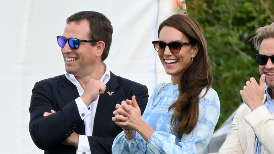 Peter Phillips and Kate Middleton at charity polo match