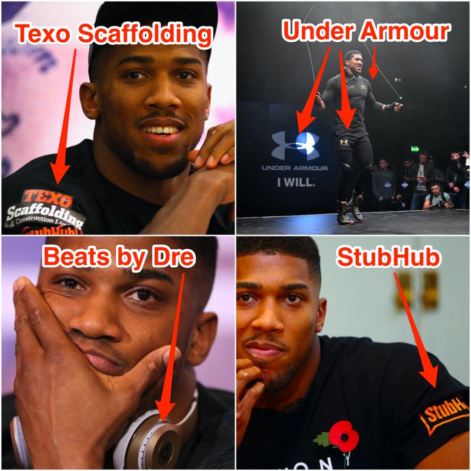 Anthony Joshua sponsors