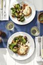 <p>You can roast a duo of broccoli and mushroom florets perfectly together in the oven. With an easy sautéed pork chop, dinner is ready in under an hour.</p><p><em><a href="https://www.countryliving.com/food-drinks/a30418573/smothered-pork-chops-recipe/" rel="nofollow noopener" target="_blank" data-ylk="slk:Get the recipe for Country Living »;elm:context_link;itc:0;sec:content-canvas" class="link ">Get the recipe for Country Living »</a></em> </p>