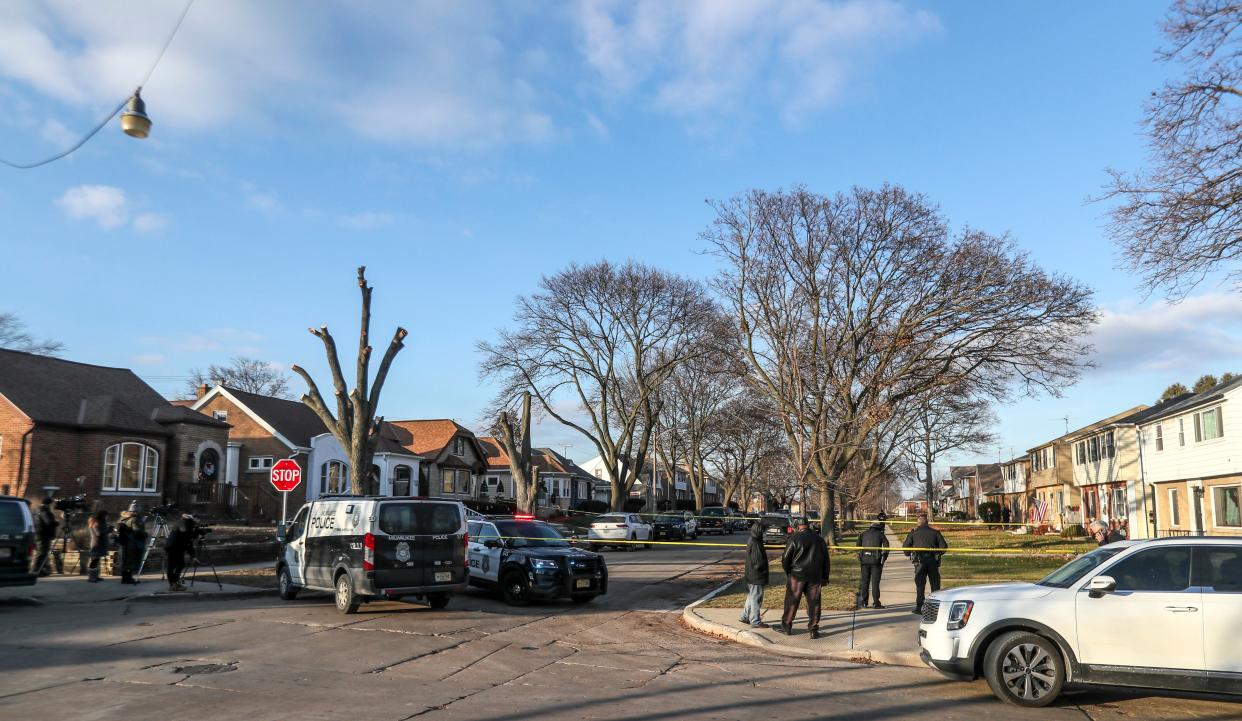 A look at the 3100 block of South 49th Street on Wednesday where four bodies were found after Milwaukee police officers responded to a welfare check.