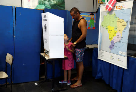 Brazilians cast their votes in a runoff election, in Rio de Janeiro, Brazil October 28, 2018. REUTERS/Pilar Olivares