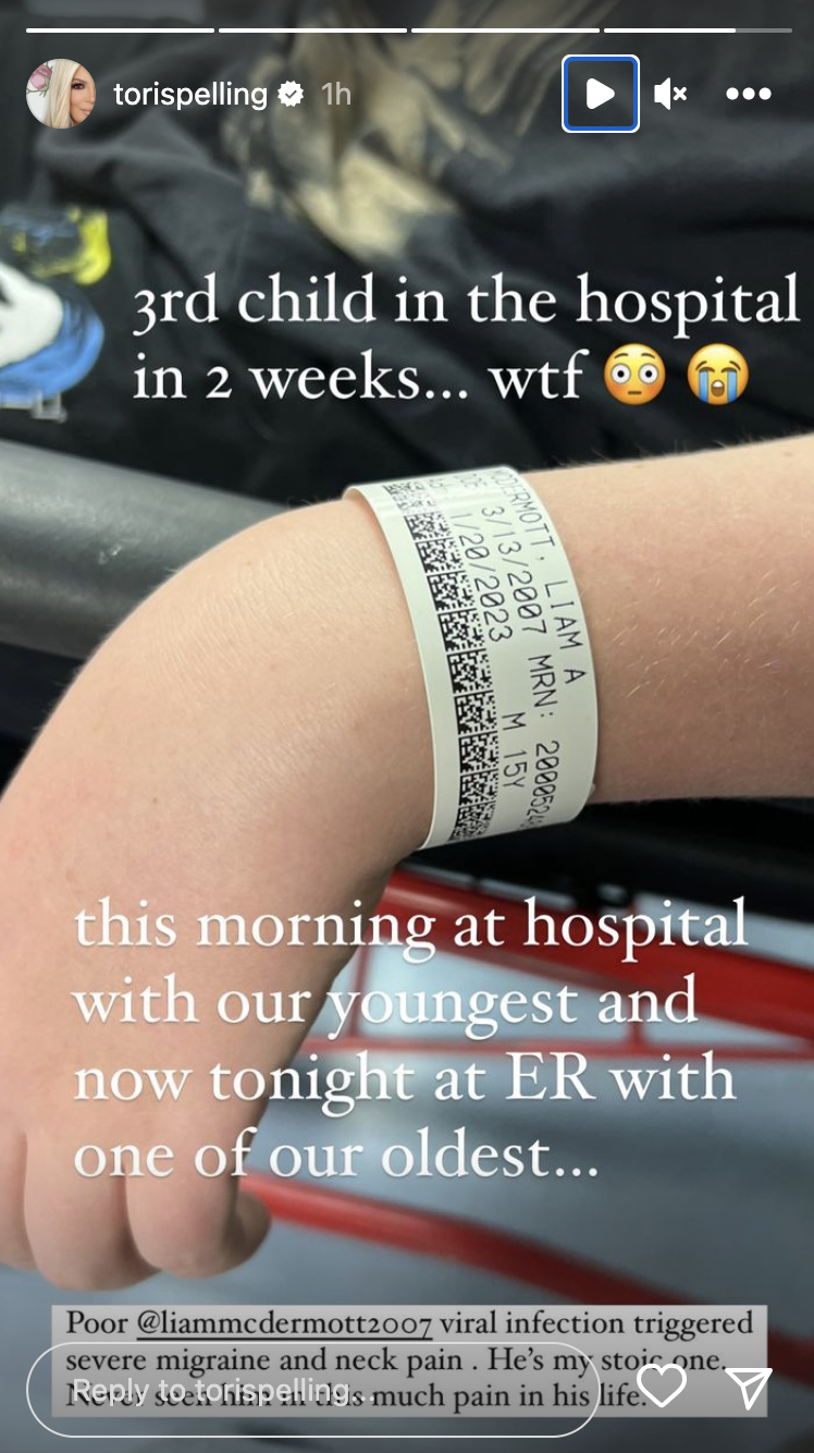 Tori Spelling updates her followers on her children's health. (Photo: Tori Spelling/Instagram)
