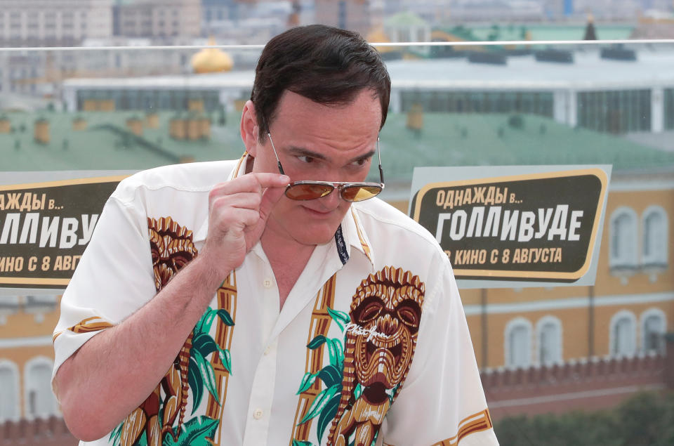 Film director Quentin Tarantino poses for a picture during a photocall for his new movie "Once Upon a Time in Hollywood" ahead of its Russian premiere in central Moscow, Russia August 7, 2019. REUTERS/Shamil Zhumatov
