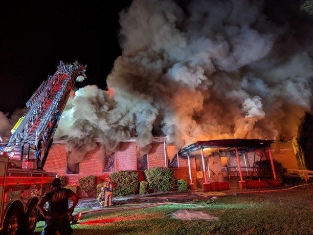 The Tallahassee Fire Department (TFD) shared these photos of firefighters fighting the overnight inferno at Chabad of Tallahassee and FSU at 224 Chapel Drive.