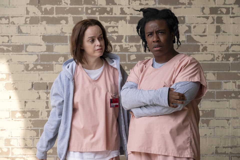 Taryn Manning, left, and Uzo Aduba in 'Orange Is the New Black' | JoJo Whilden/Netflix
