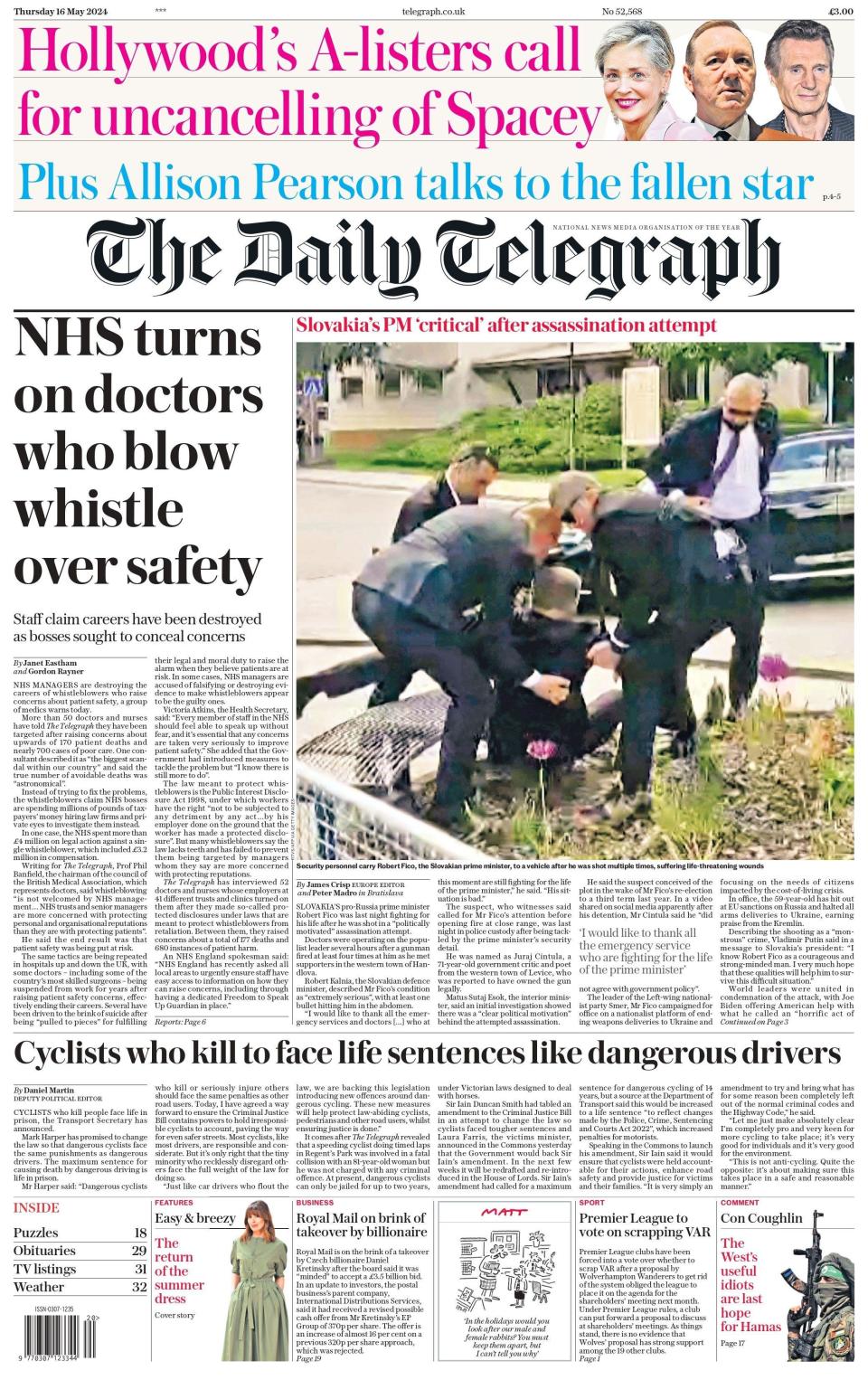 Daily Telegraph: NHS bosses destroy careers of whistleblowers who stand up to protect patients’ lives