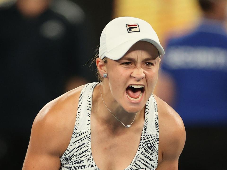 Ashleigh Barty celebrates victory (AFP via Getty Images)