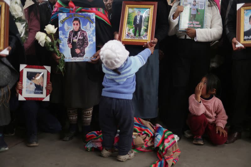 Relatives mourn victims one month after the deadliest clashes in anti-government protests against Peru's President Dina Boluarte, in Juliaca