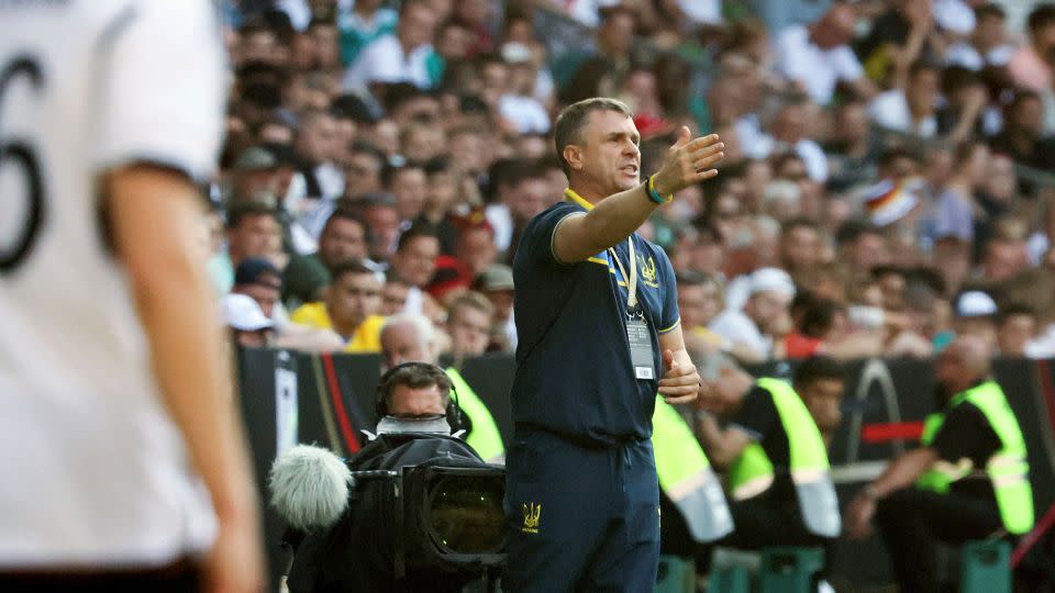Ukraine's head coach Sergiy Rebrov says players are all motivated to help their country. - Focke Strangmann/AFP/Getty Images