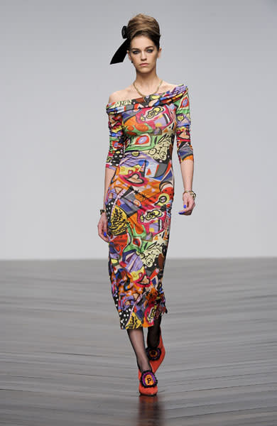 <b>London Fashion Week AW13: PPQ </b><br><br>Psychedelic prints were huge on the catwalk.<br><br>© Rex