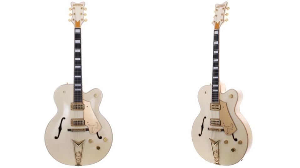 1990 Gretsch White Falcon owned by Pat Smear and played by Dave Grohl during the Foo Fighters ‘Monkey Wrench’ music video - Credit: Gardiner Houlgate