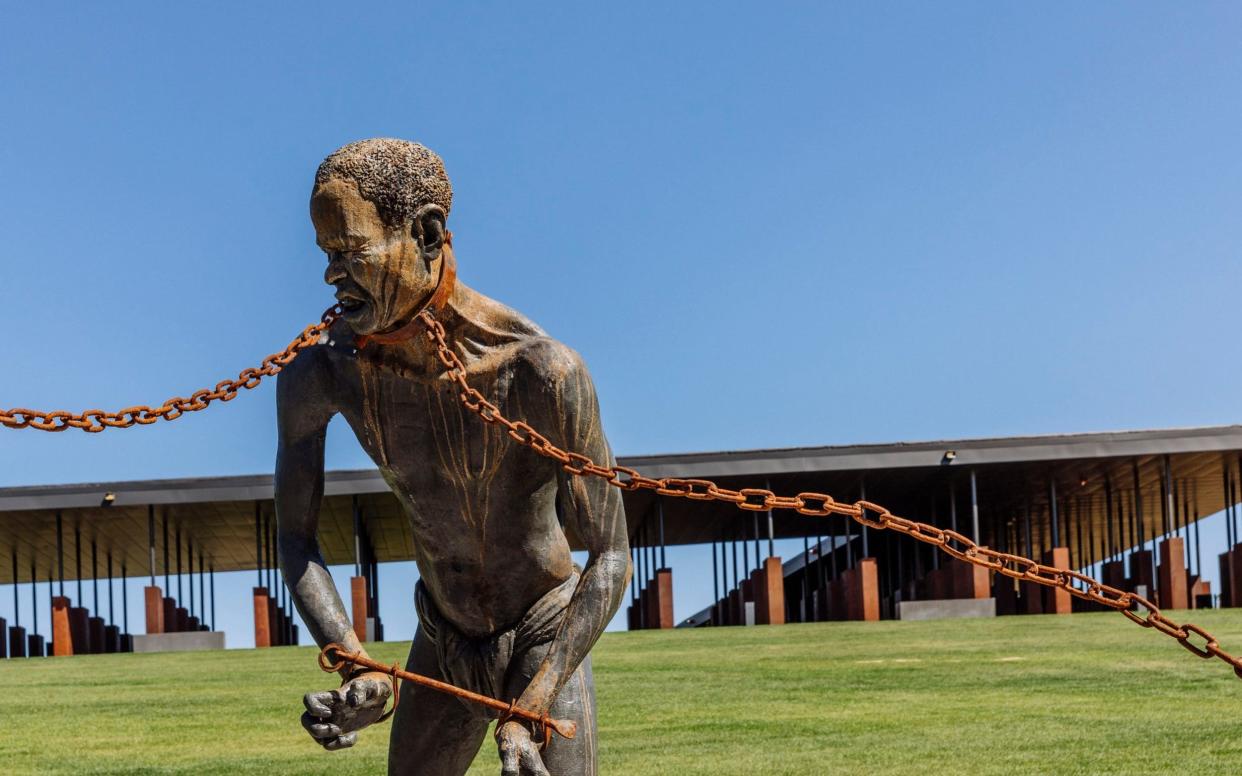 A sculpture by Kwame Akoto-Bamfo on the grounds of the new National Memorial for Peace and Justice - NYTNS / Redux / eyevine