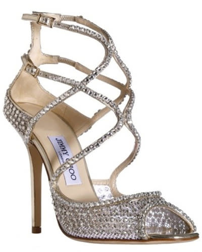 #2 Sexiest Shoe: Jimmy Choo Swarovski crystal-encrusted sandal with double ankle straps, $2,095  Photo by: George Chinsee for WWD