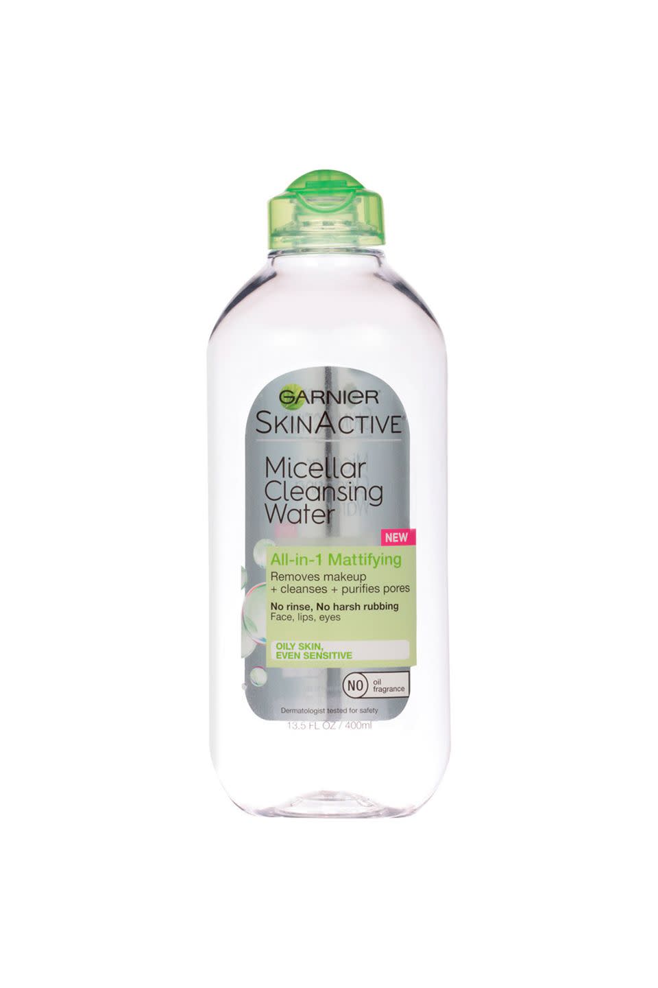 <p>Swipe it across your face and speed up your morning routine. </p><p>Garnier SkinActive Micellar Cleansing Water All-in-1 Mattifying, $9, <a href="https://www.ulta.com/skinactive-micellar-cleansing-water-all-in-1-mattifying?productId=xlsImpprod15541113" rel="nofollow noopener" target="_blank" data-ylk="slk:ulta.com;elm:context_link;itc:0" class="link ">ulta.com</a></p>