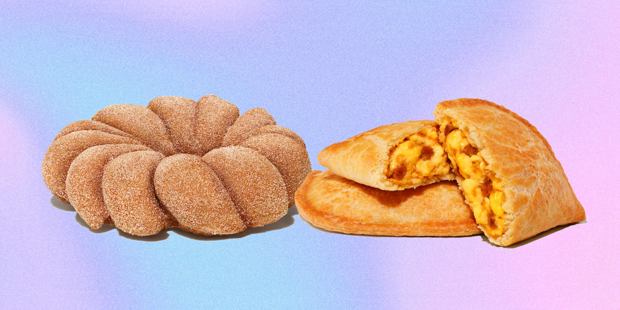 Dunkin's spring menu includes churro doughnuts and breakfast empanadas.  (TODAY Illustration / Dunkin')