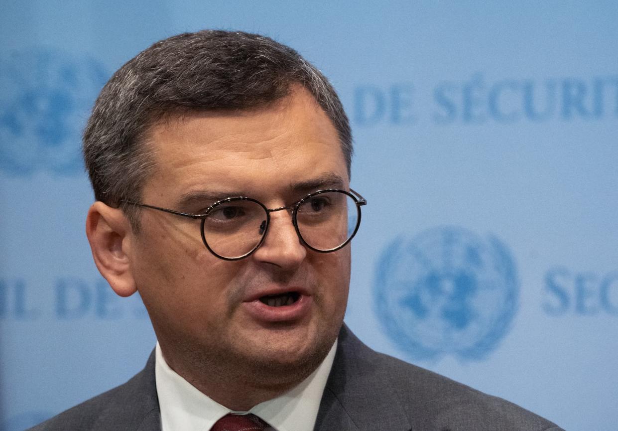 Le ministre des Affaires étrangères ukrainien Dmytro Kuleba, à l'ONU à New York, le 22 septembre 2022. - Bryan R. SMITH / AFP