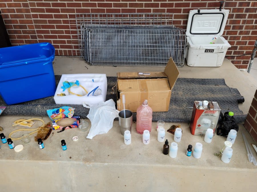 Various items seized by law enforcement. Photo provided by the Adams County District Attorney’s Office.