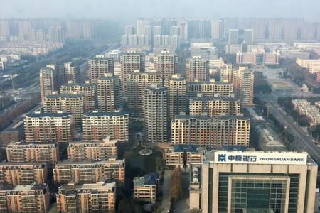 FILE PHOTO: An overview shows apartment buildings in Xuchang