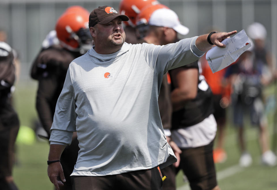 Former Cleveland Browns offensive line coach Bob Wylie said he was surprised Freddie Kitchens, above, was named the team's head coach. (AP)