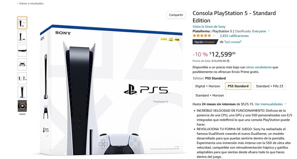 Actualmente la PS5 está a la venta.