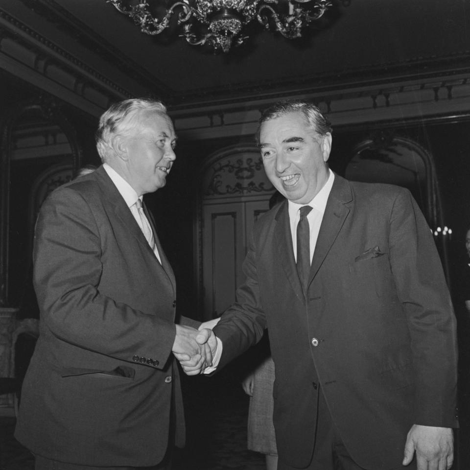 George Brown (right, with Harold Wilson, the prime minister, 1965): he was a sort of genius, but Margetson locked up the sherry - Terry Disney/Daily Express/Hulton Archive/Getty Images