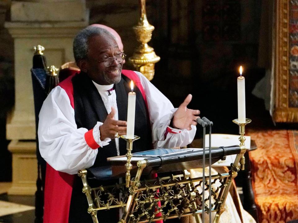 Bishop Michael Curry delivered a passionate sermon during the royal wedding ceremony (PA)