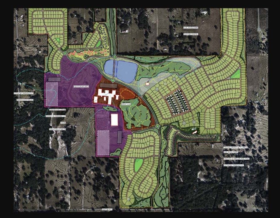 Proposed layout of new Grand Oaks manufactured home development. A unity ride on Saturday will draw awareness for the protection of the rural property.