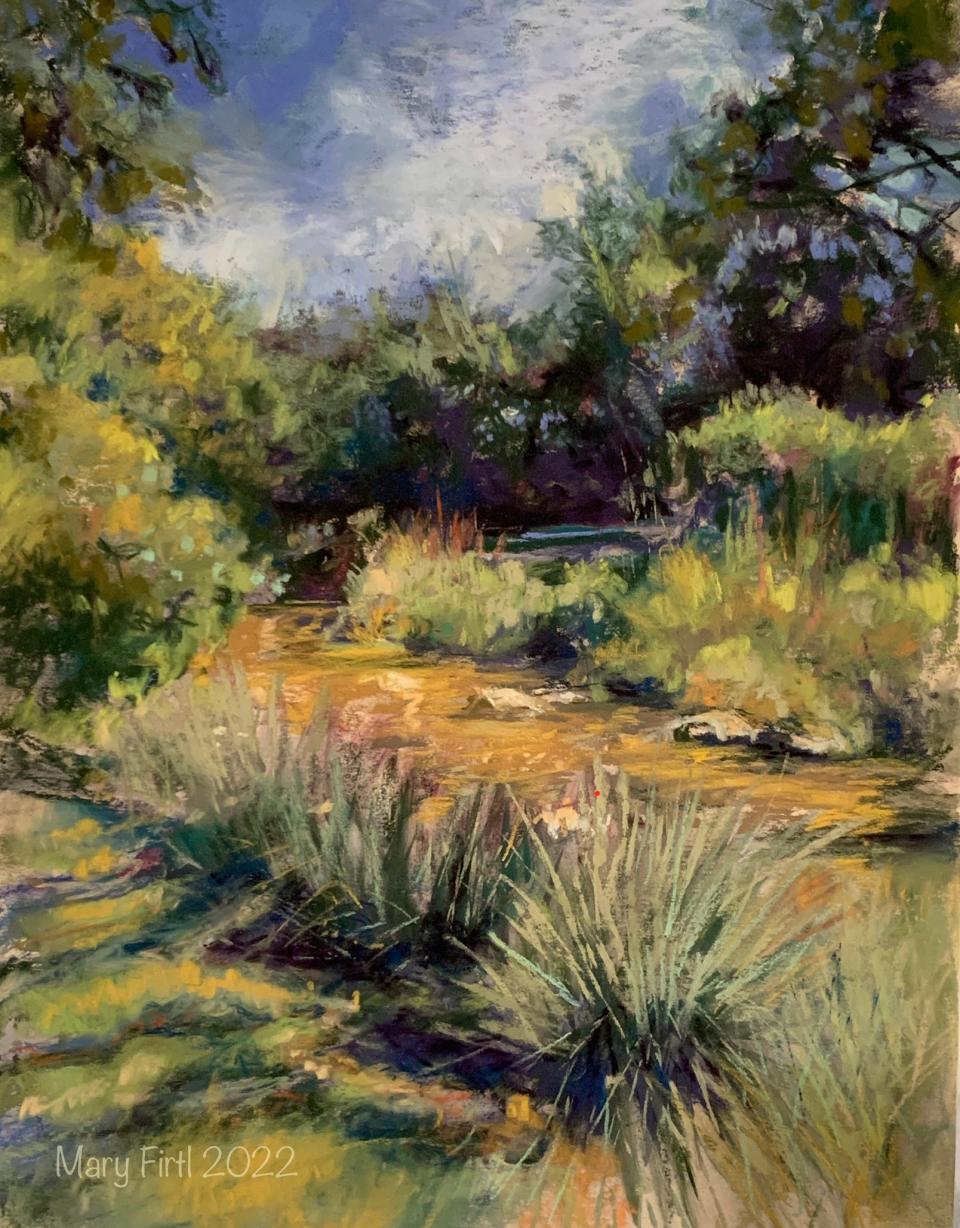 “Christiana Creek at Wellfield Gardens,” a soft pastel painting by Mary Meehan Firtl is one of the works included in the Northern Indiana Artists' annual all-member show from Jan. 23 to March 18, 2023, at the Kroc Center in South Bend.